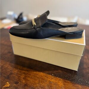 Michael Kors Black Leather Slip-On Loafers